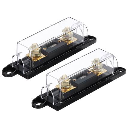 Front. Unique Bargains - 2 Sets 300A 32V ANL Fuse Holder Kit with 300A Fuse, 0/2/4/8 Gauge AWG Inline Fuse Block for Car Audio - Black Gold.