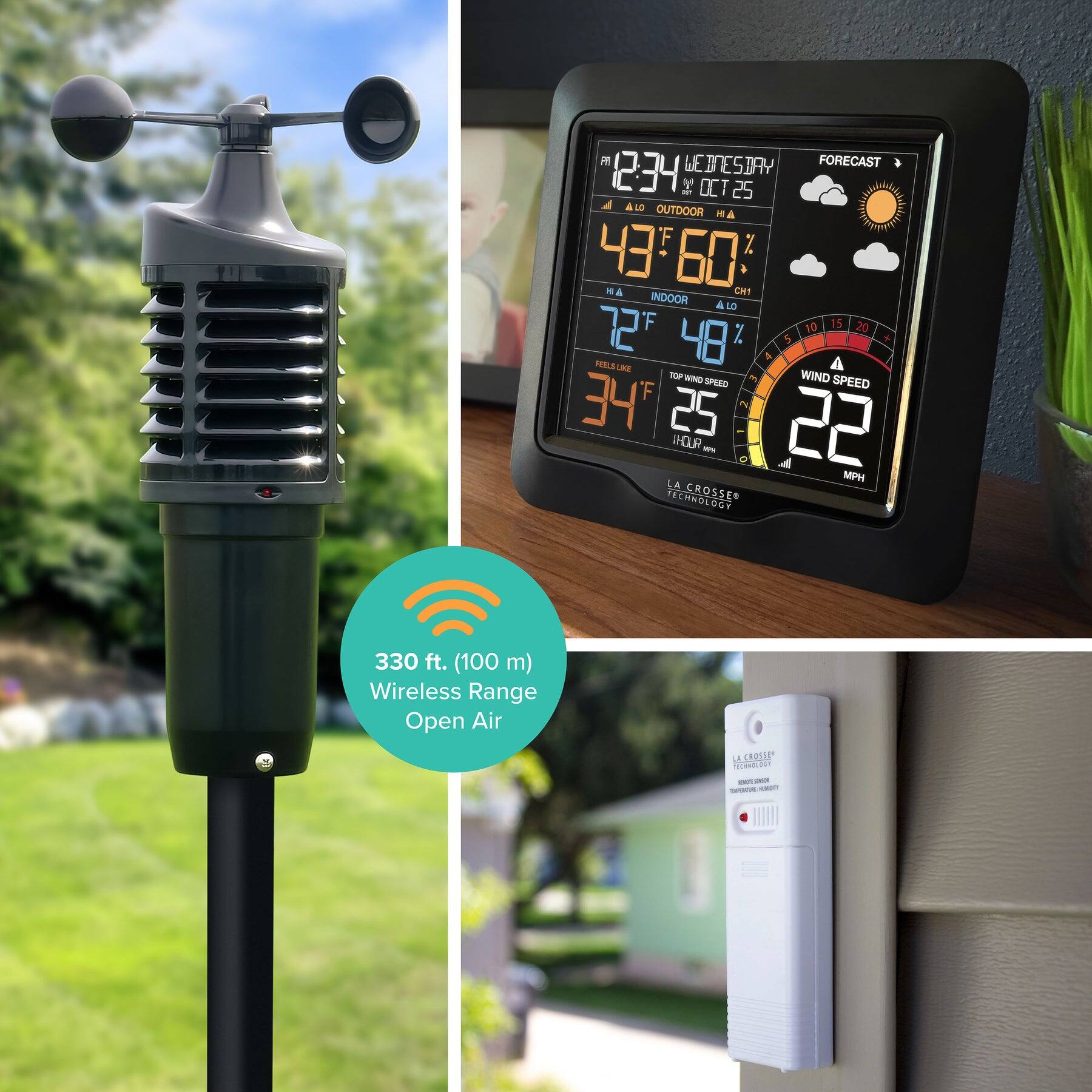 La Crosse Technology Color Wind Speed Weather Station with Wind