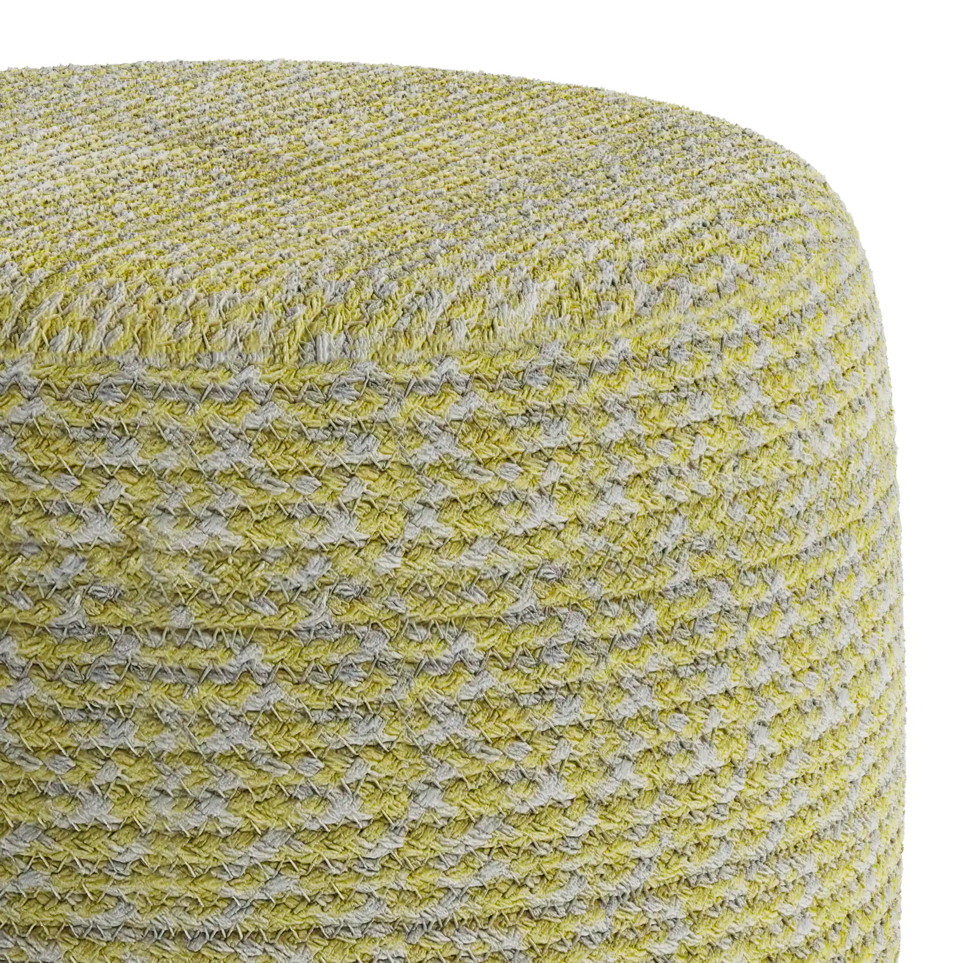 Alt View 12. Simpli Home - Bayley Round Braided Pouf - Muted Yellow and Natural.