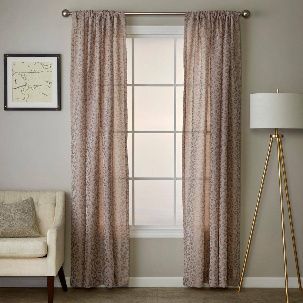Left. SKL Home - SKL Home By Saturday Knight Ltd Cheetah Spot Window Curtain Panel - 56" x 63" Bronze - Bronze.
