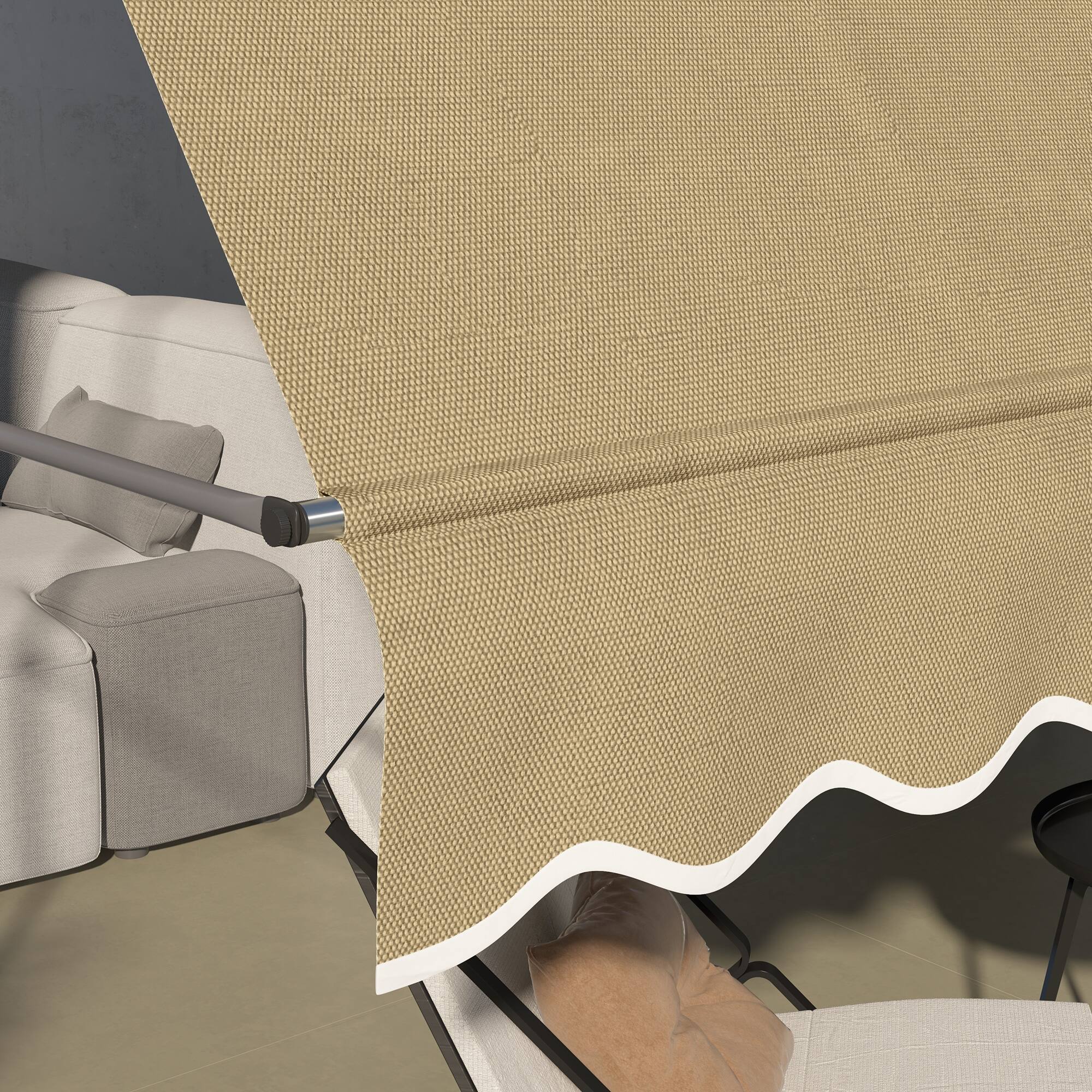 Alt View 7. Outsunny - x 4' Manual Retractable Awning, Non-Screw Patio Awning, UV Resistant - Beige.