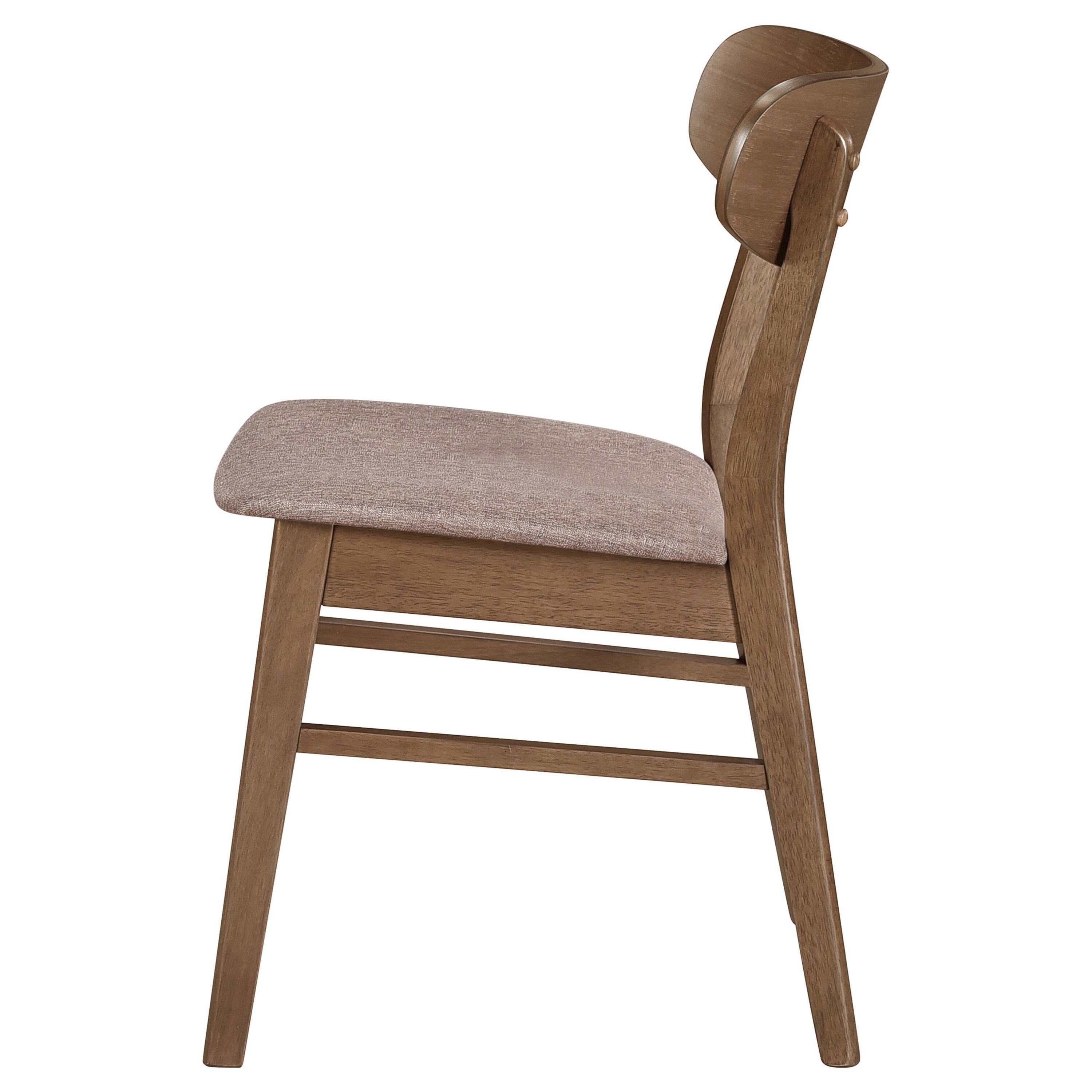 Alt View 3. Manhattan Lane - Dora Dining Chair Set of 2, Brown Fabric, Walnut Brown Wood, 19 Inch - Brown.