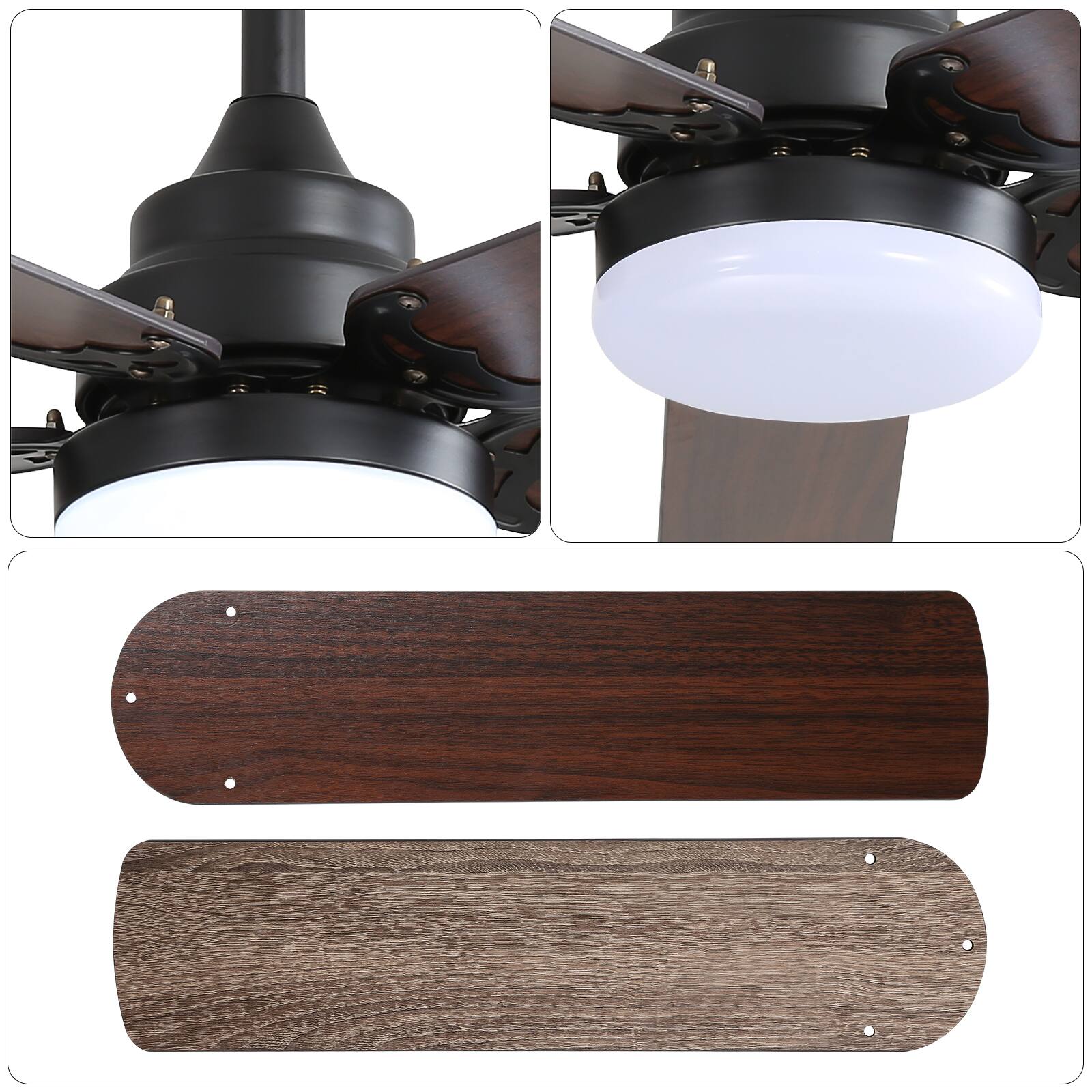 Alt View 1. APRILSOUL - Reversible DC Ceiling Fan Remote Dual Finish Blades Quiet Energy Efficient - Black.
