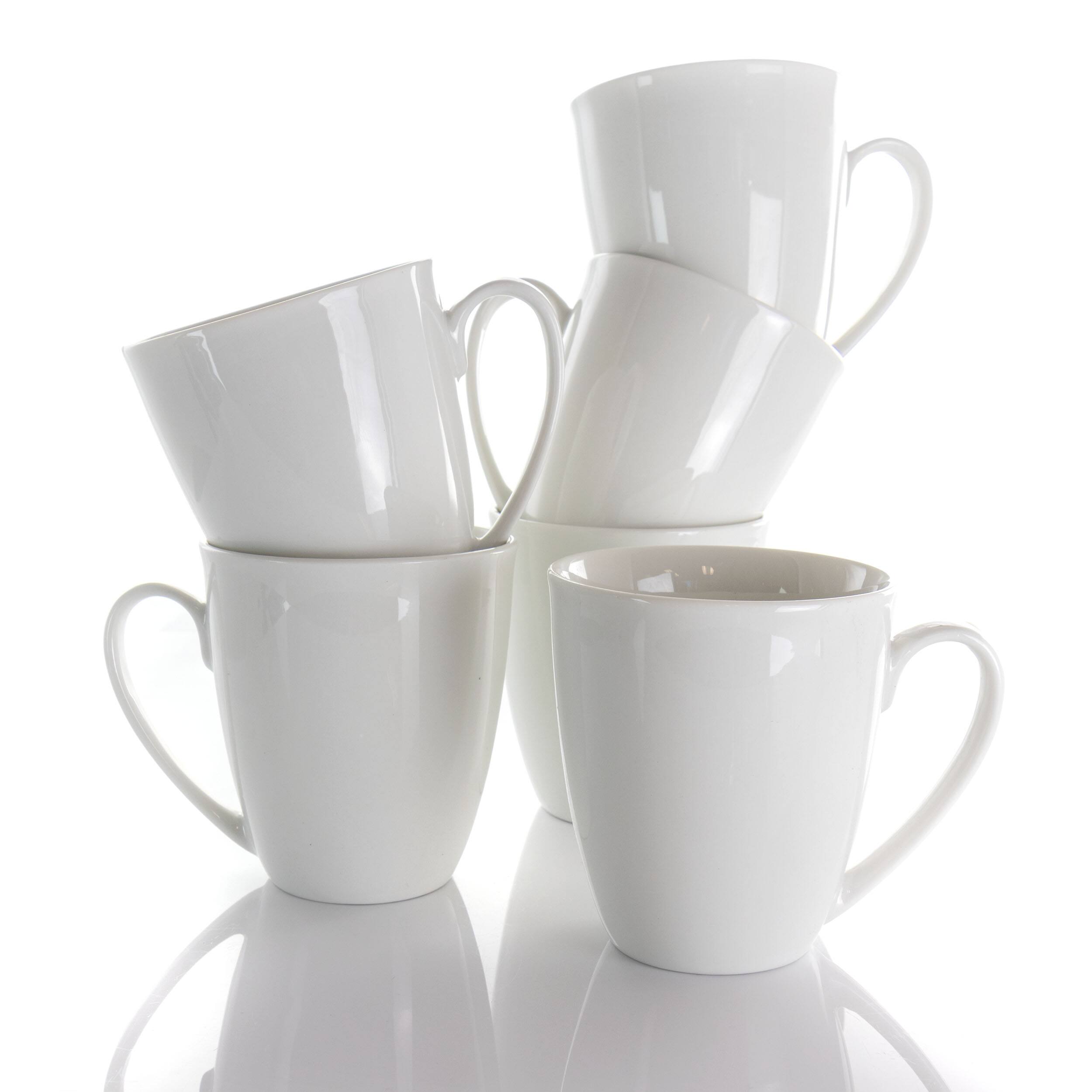 Alt View 2. Elama - Elama Rosales 6 Piece 12 Ounce Porcelain Mug Set in White - White.