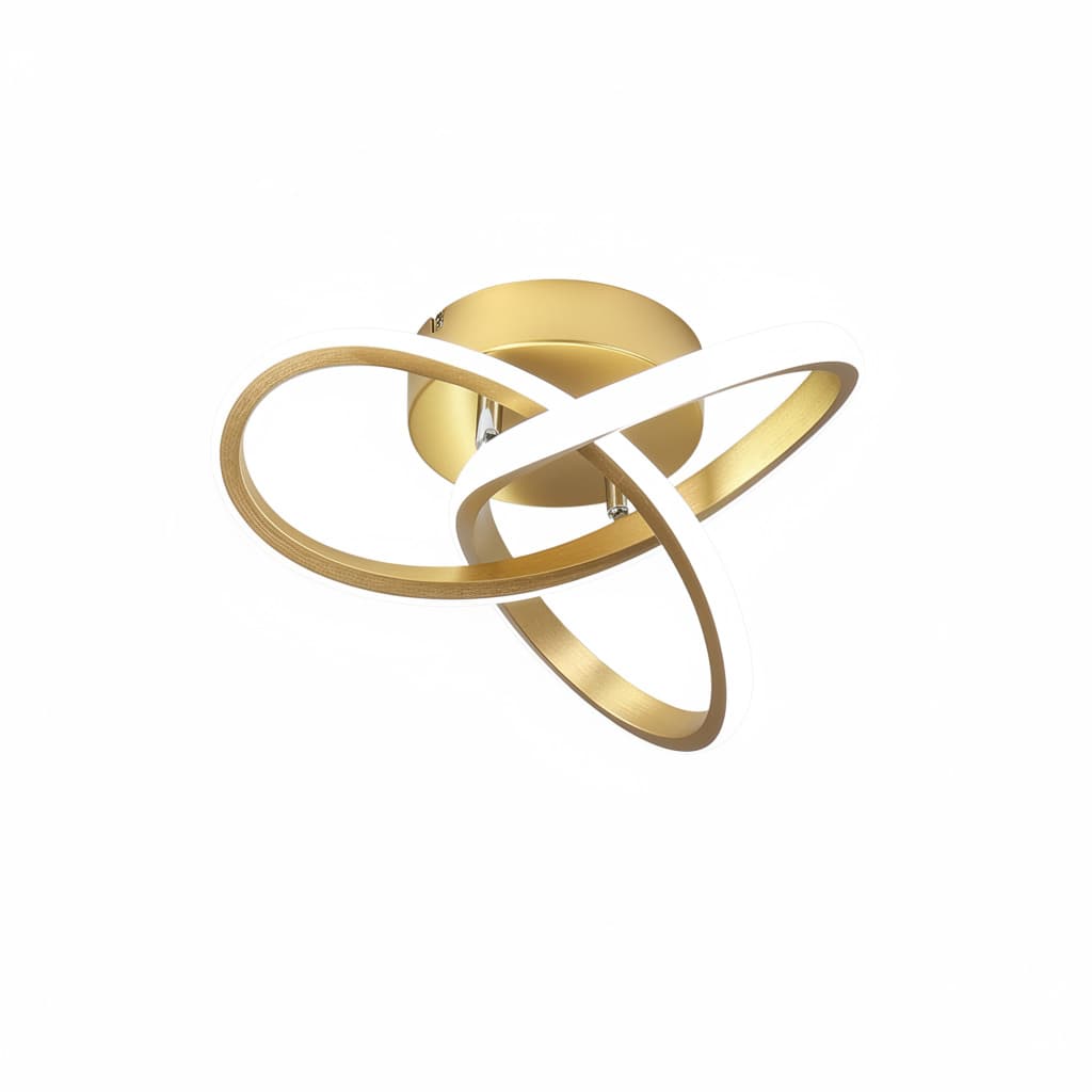 FINEAK - 4.3" Gold Curved LED Ceiling Light - 6000K Modern Style