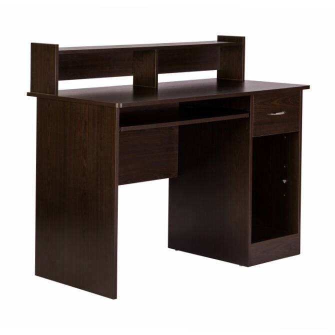 Front. Hivvago - Contemporary Home Office Computer Desk in Espresso Wood Finish - Espresso.