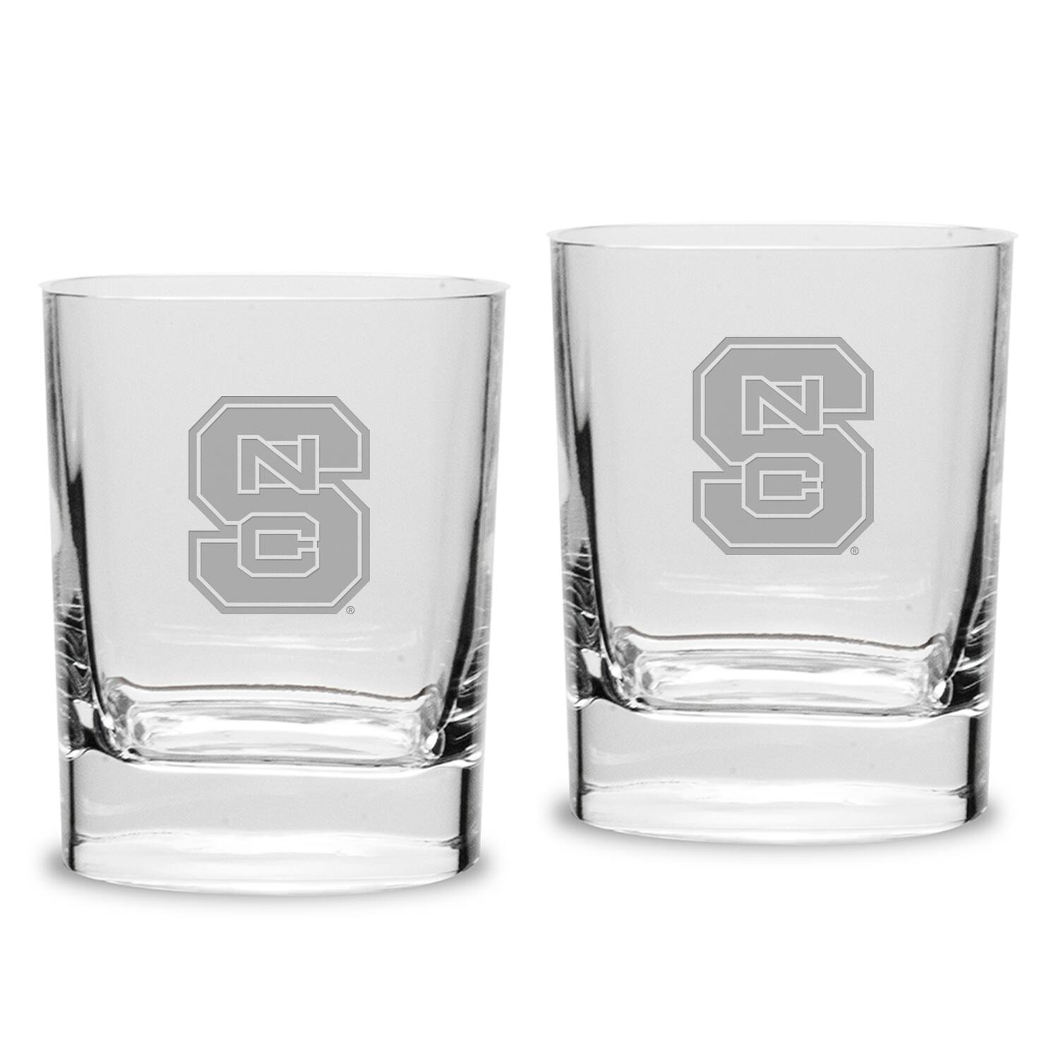 Front. Jardine - NC State Wolfpack 2-Piece 11.75oz. Square Double Old-Fashioned Glass Set - Multicolor.