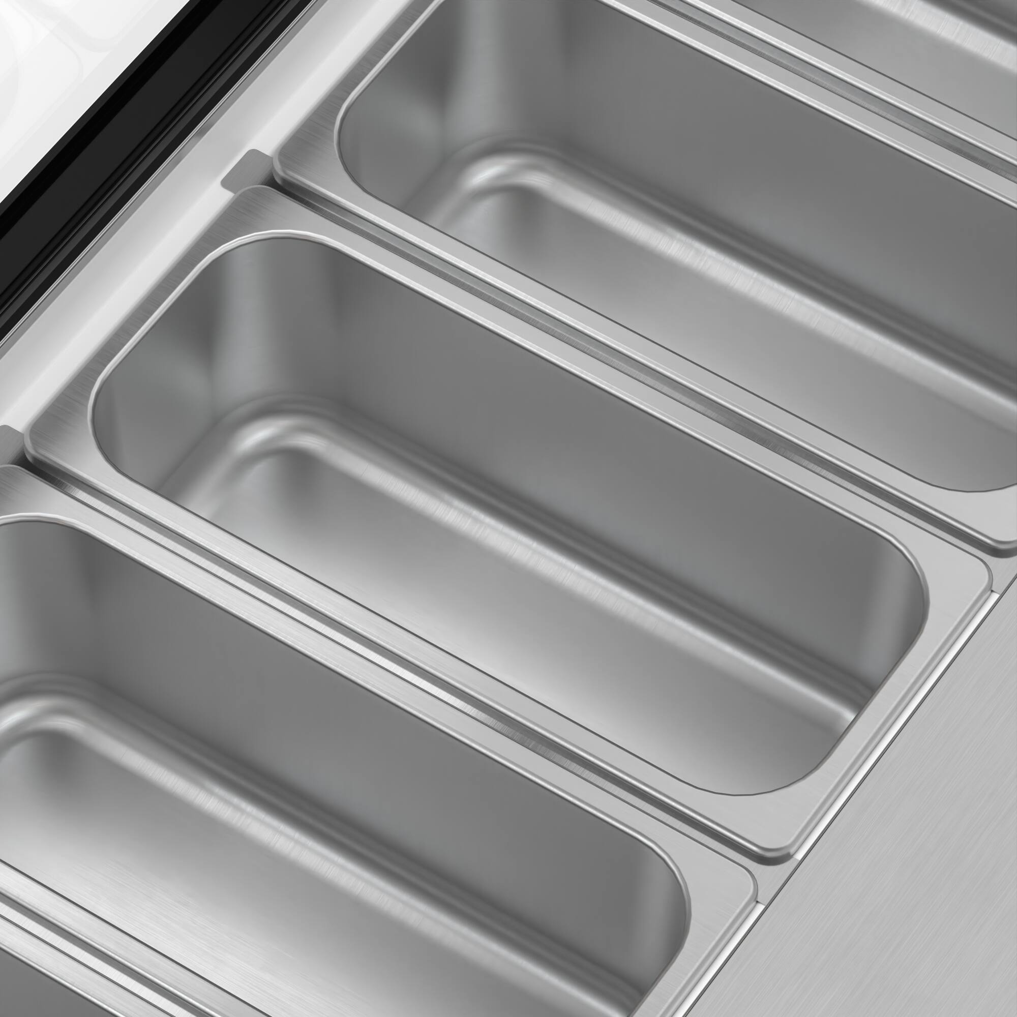 Alt View 5. Koolmore - 45 in. 6-Pan Countertop Ice Cream Display Freezer with Glass Top in Stainless-Steel (KM-CGD-6P45) - Stainless-Steel and Black.