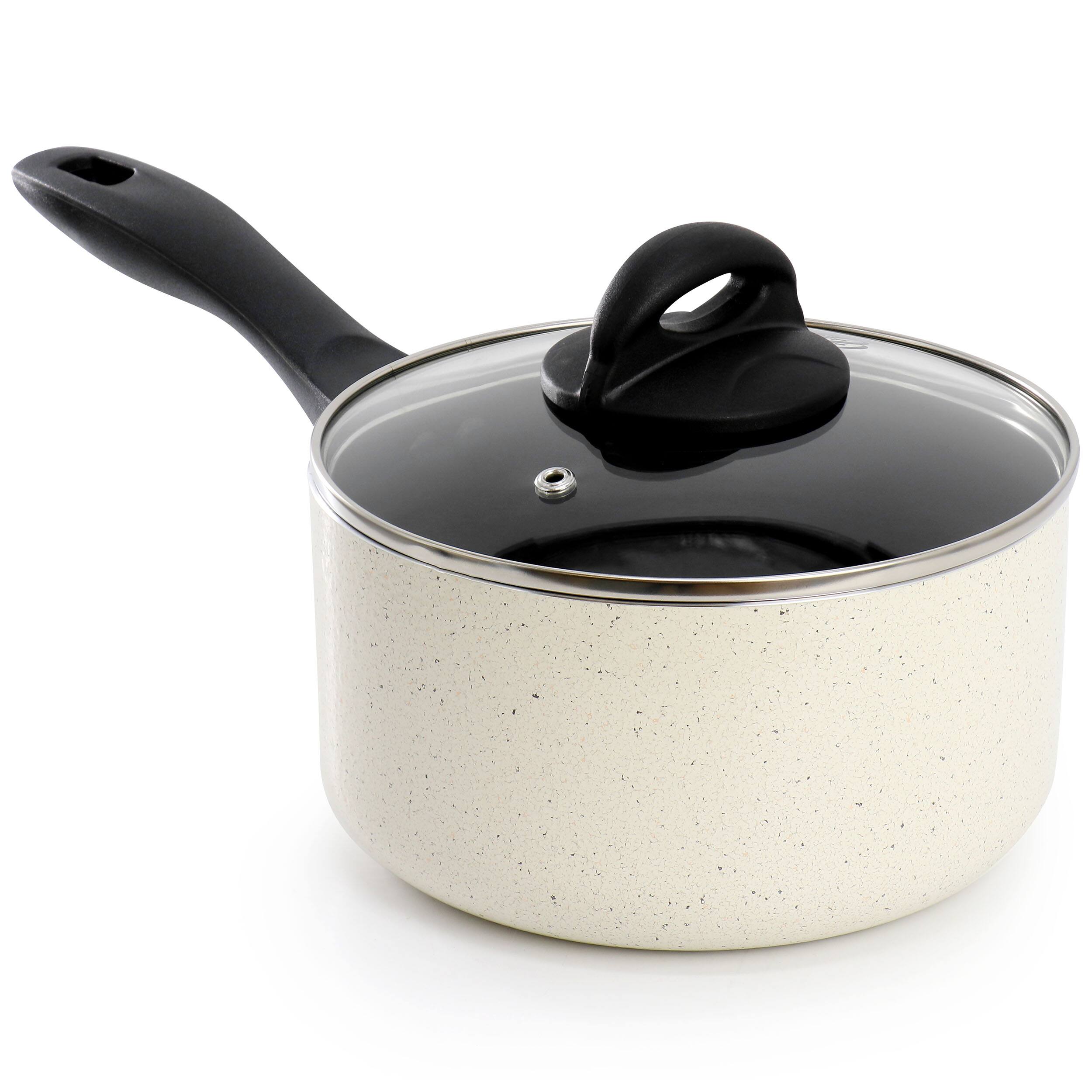 Alt View 3. Oster - Oster Clairborne 7 Piece Nonstick Aluminum Cookware and Kitchen Tool Set in Linen - Linen.