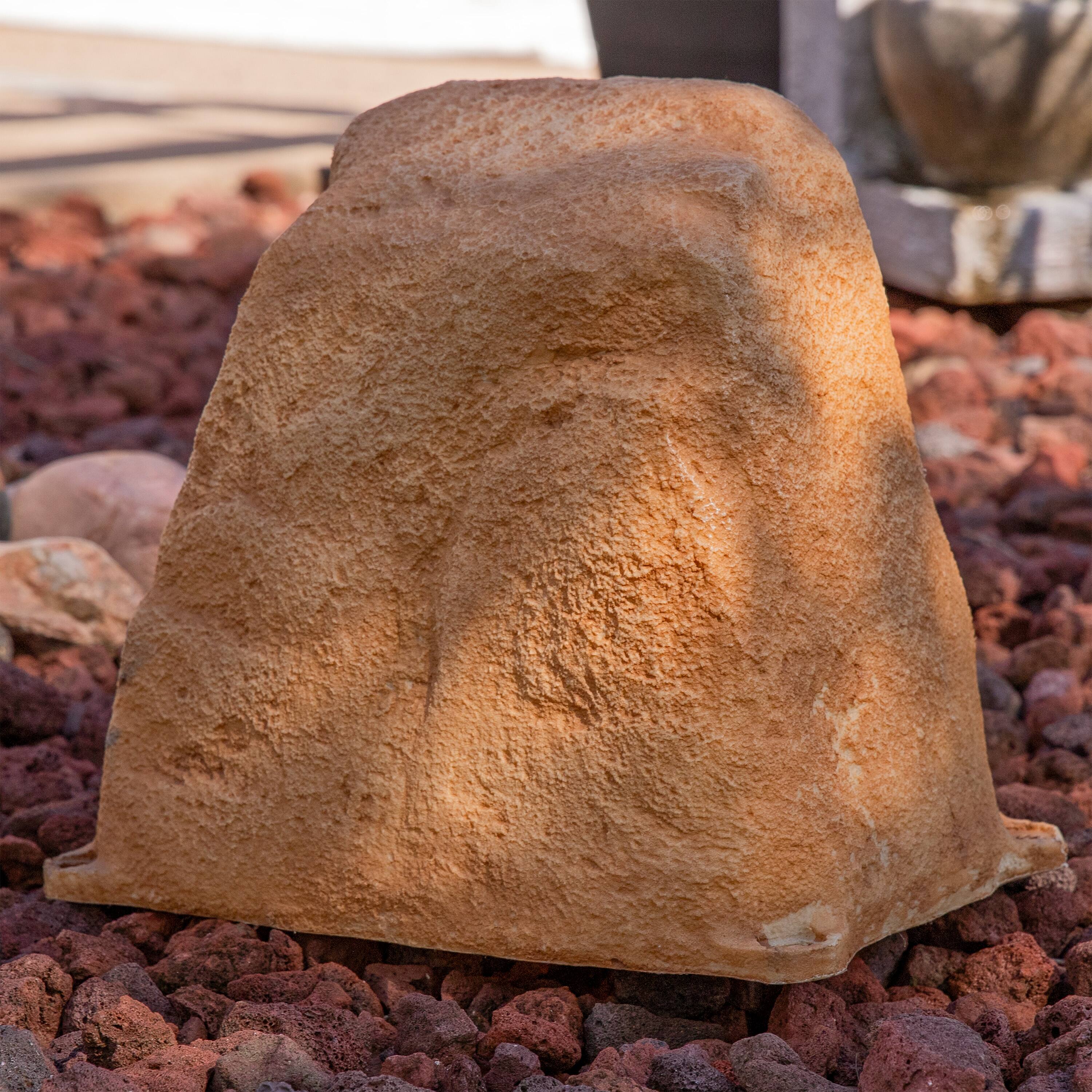 Alt View 7. Sunnydaze - Flat-Top Artificial Landscape Rock with Stakes - 2 Pack - Sand.