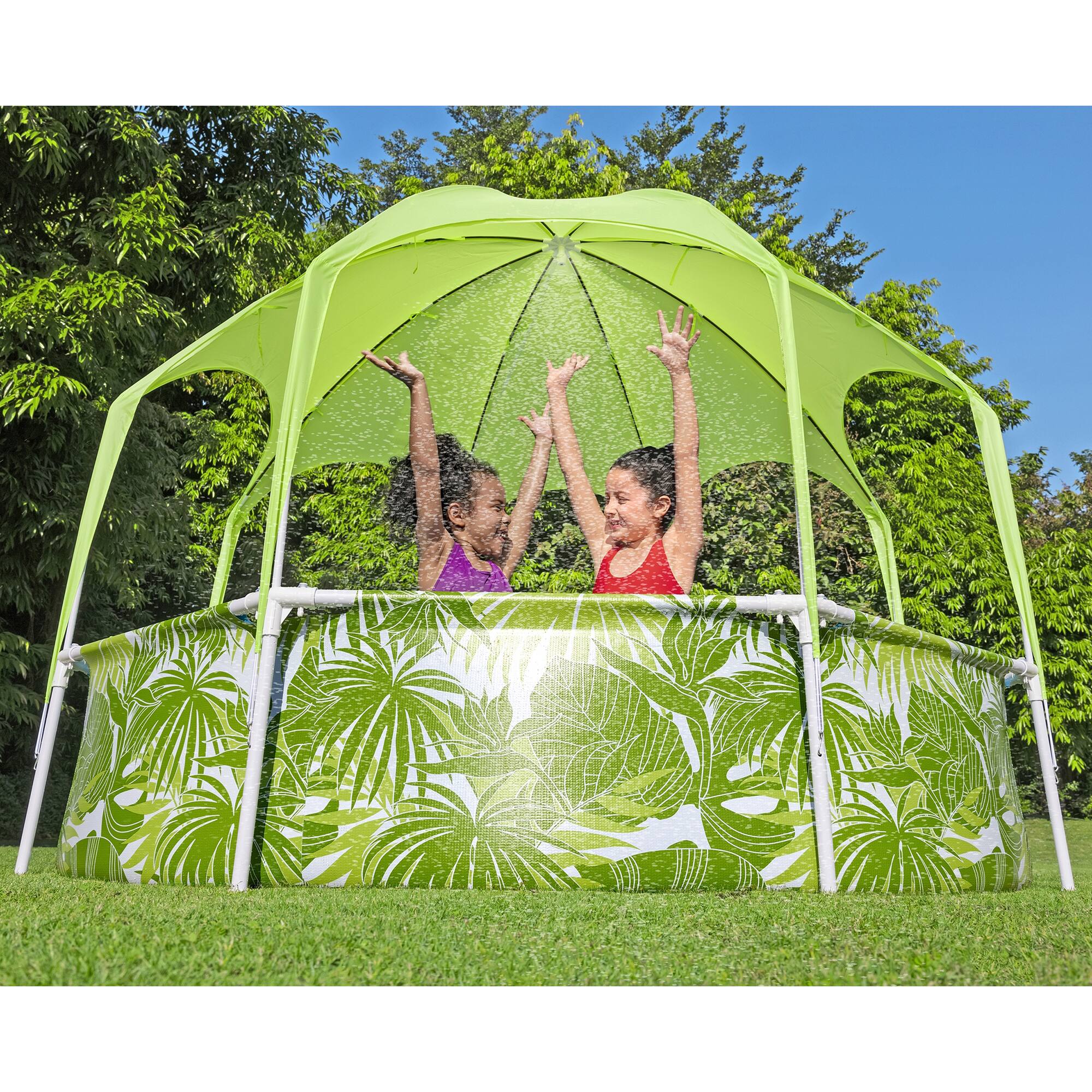 Back. Bestway - H2OGO!Splash-In-Shade Play Pool - 8' x 20" - 446 , UV Safe Shade Cover With Water Mister, Kids Pool.