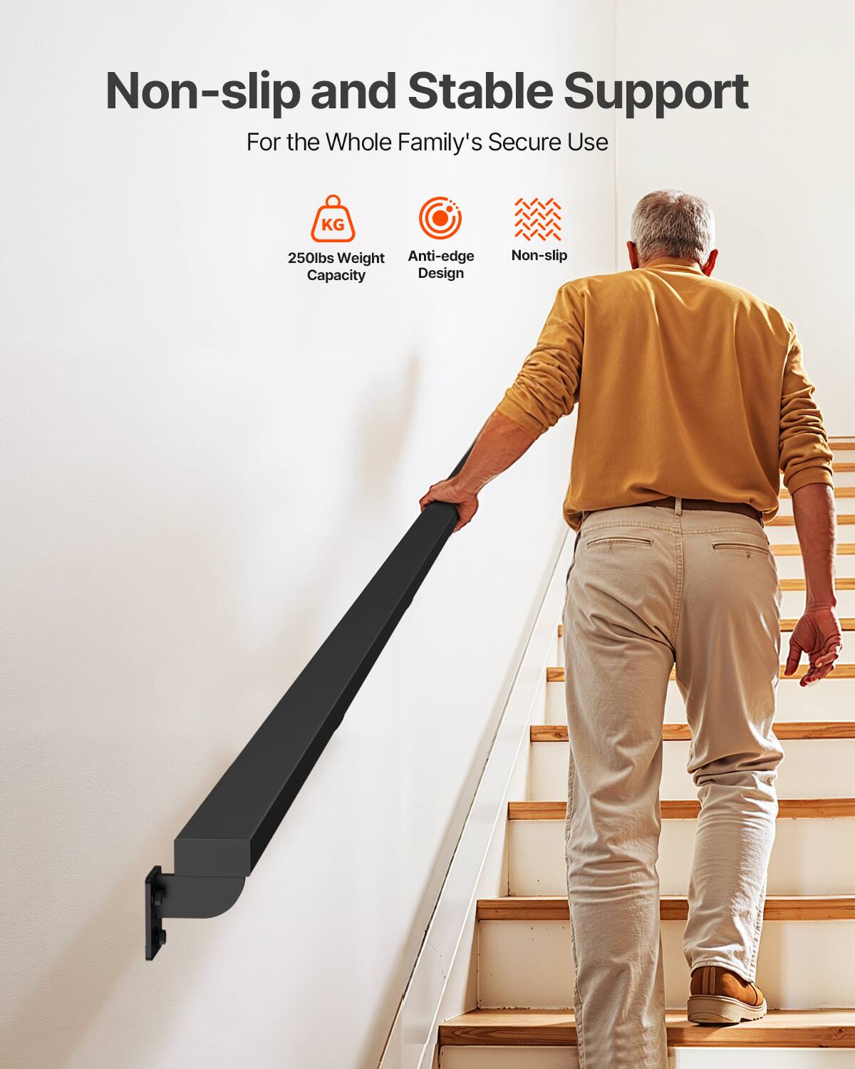 Non-slip and Stable Support  
For the Whole Family's Secure Use  

- 250lbs Weight Capacity  
- Anti-edge Design  
- Non-slip