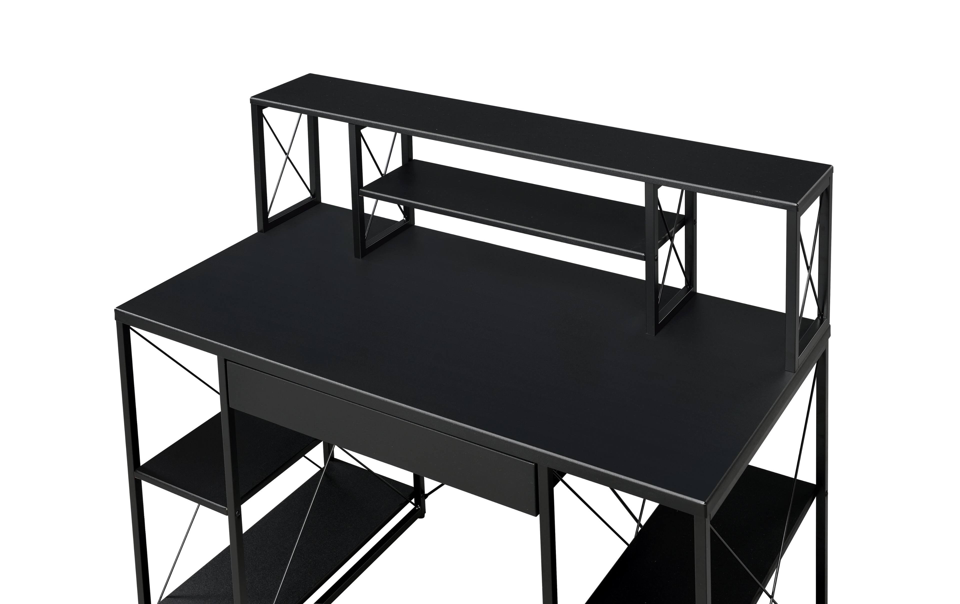 Alt View 4. APRILSOUL - Amiel All Purpose Black Finish Writing Desk - Black.