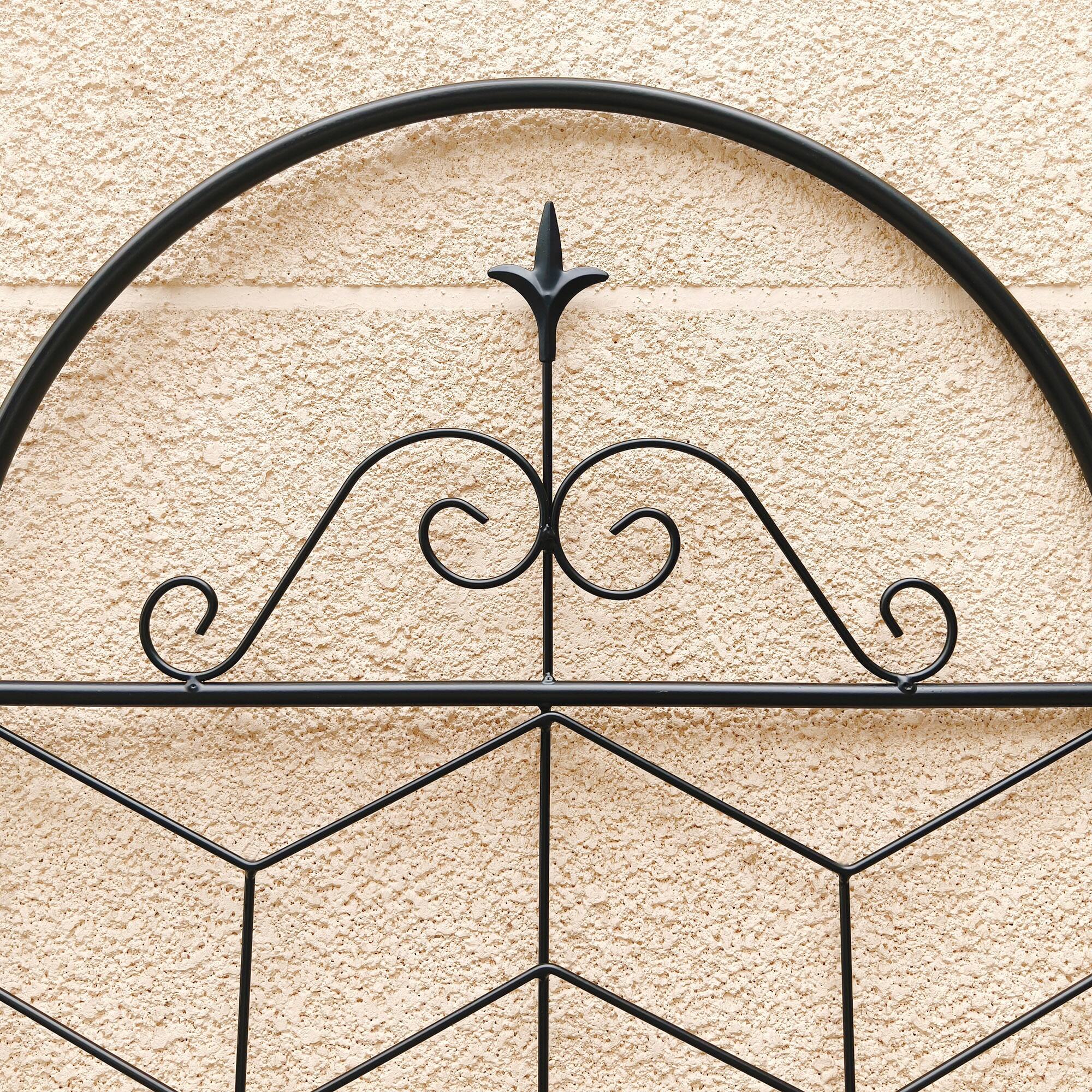 Left. Loheer - Rustproof Metal Garden Trellis 2 Pack, 7.2 ft x 1.6 ft Climbing Support - Black.