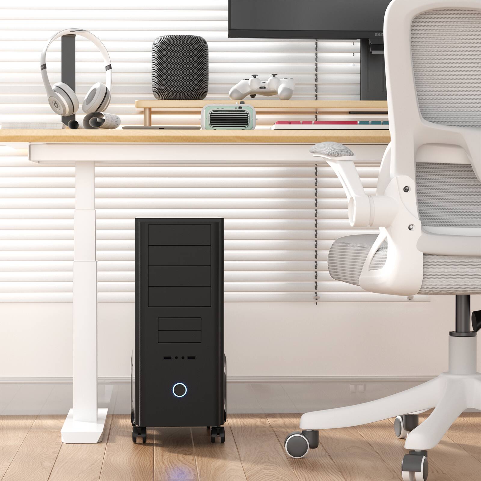 Alt View 8. AGPtek - CPU Stand with Wheels - Black.