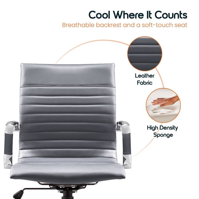 Cool Where It Counts, Breathable backrest and a soft-touch seat, Leather Fabric, High Density Sponge