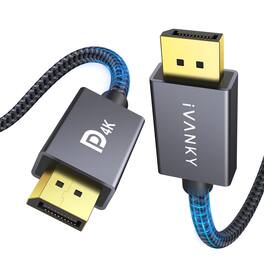 iVANKY - 6.6ft 4K DP Cable 1.2 VESA Certified DisplayPort Cable for Gaming Monitor, Graphics Card, TV, PC, Laptop - Black
