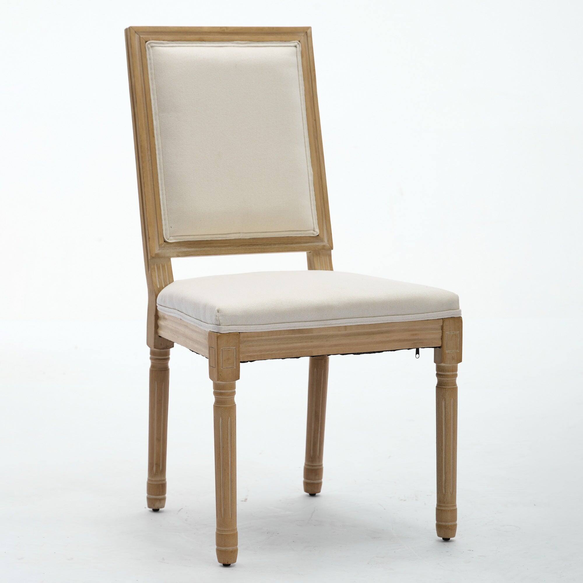Alt View 9. Boyel Living - French Louis Style Dining Chairs Set of 2 with Square Back - Beige.