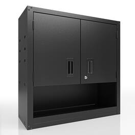 TinyHomie - Garage Wall Cabinet with Locking Doors and Adjustable Shelf, Metal Wall Cabinet, Floating Upper Storage Cabinet - Black
