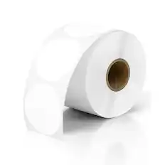 Front. JADENS - 2-Inch Round Thermal Sticker Labels – Self-Adhesive, Waterproof, 750 Labels/Roll - White.