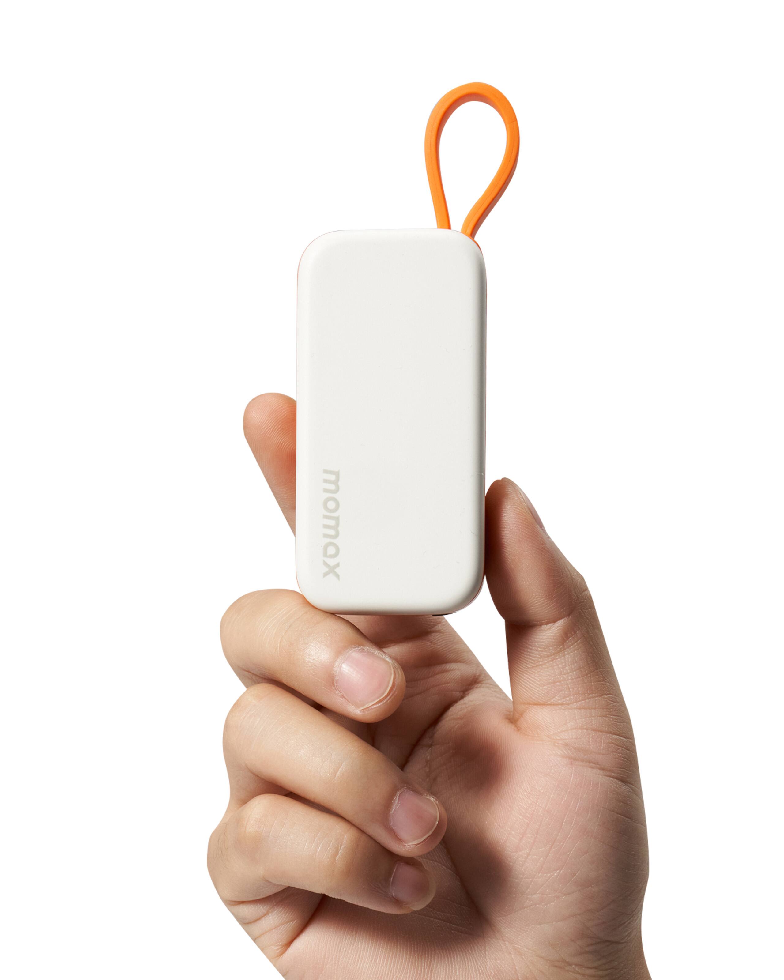 Alt View 4. Momax - Portable Charger 5000mAh Small Power Bank PD 20W Fast Charging with 3 USB-C, LED Battery Display for iPhone 17 16 15 Pro - Orange.