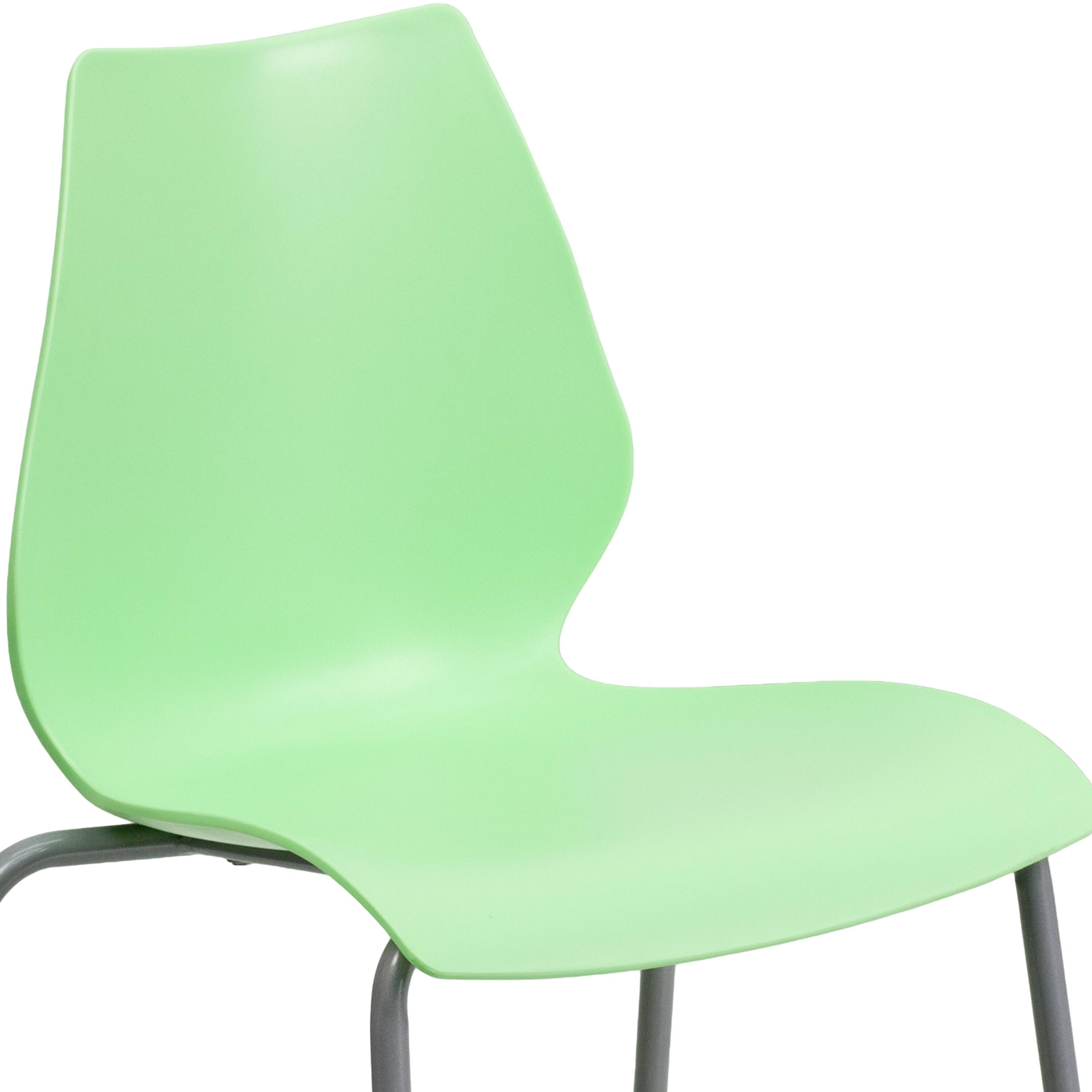 Alt View 8. Emma + Oliver - Multipurpose Home Office Stack Chair with Lumbar Support - Green.
