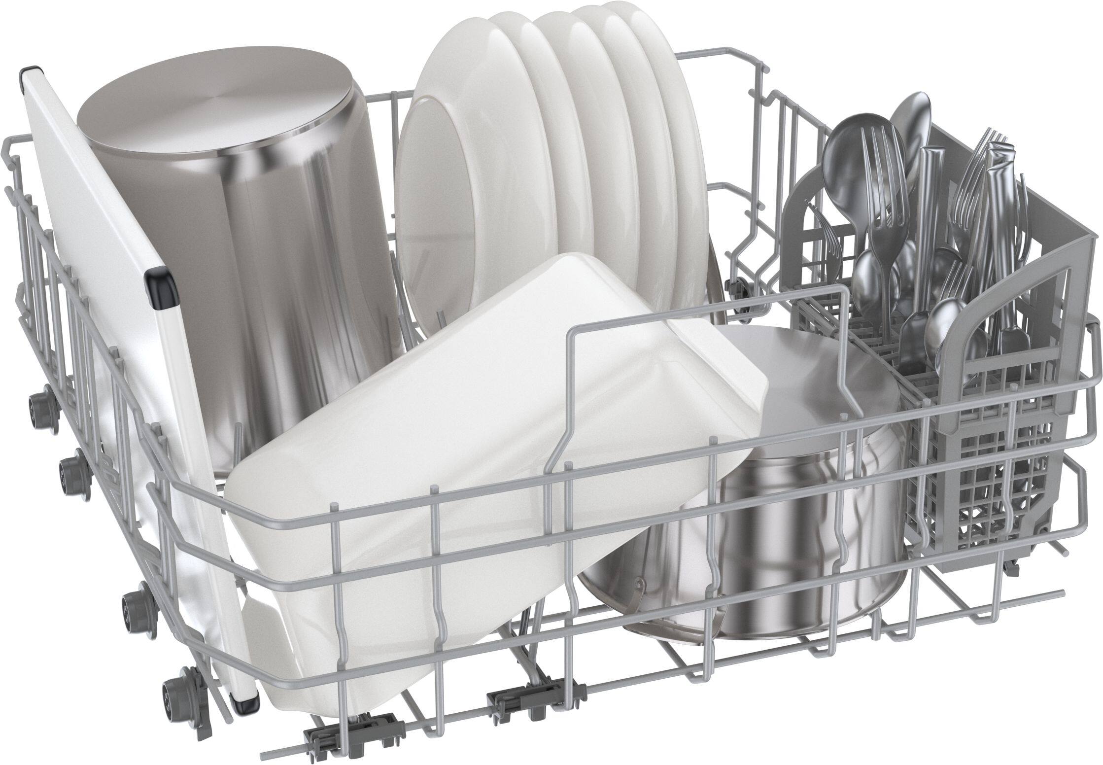 Alt View 22. Bosch - 300 Series 24" Front Control Smart Built-In Stainless Steel Tub Dishwasher with 3rd Rack, 46 dBA - White.
