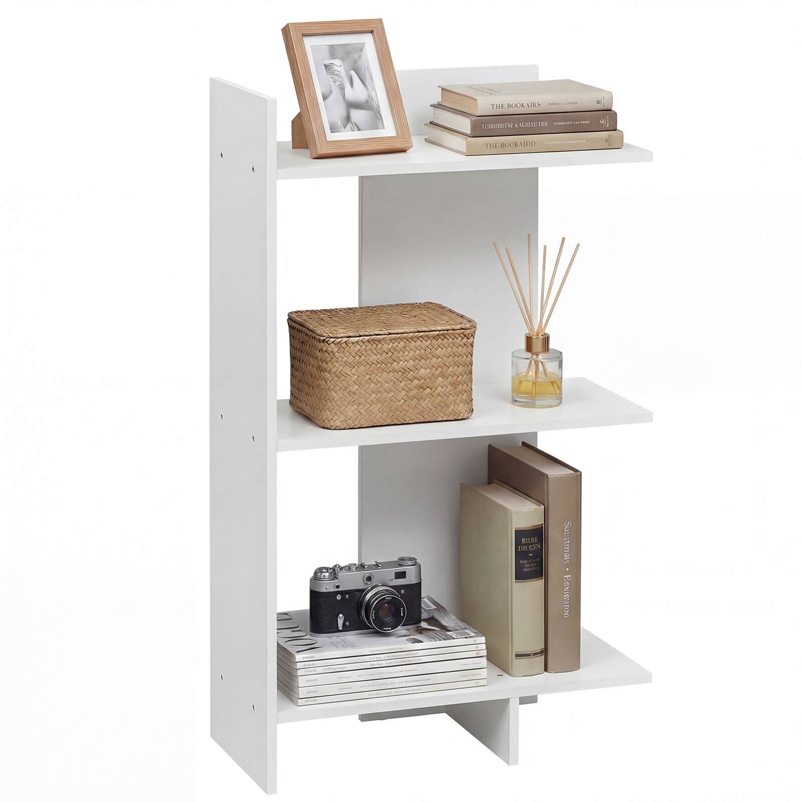 Costway - 1 PCS 3-Tier Wooden Bookshelf, Free Standing Open Storage Shelf with Anti-Tipping Kit - White price history on PriceWatchPro