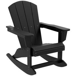Outsunny - Adirondack Rocking Chair, All Weather HDPE Porch Rocker, Rocking Fire Pit Chair for Patio, Garden, Lawn - Black