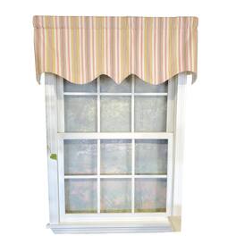 RLF Home - Guava Stripe Regal 3" Rod Pocket Lining Luxurious and Elegant Window Treatment Valance 50" x 17" - Pink