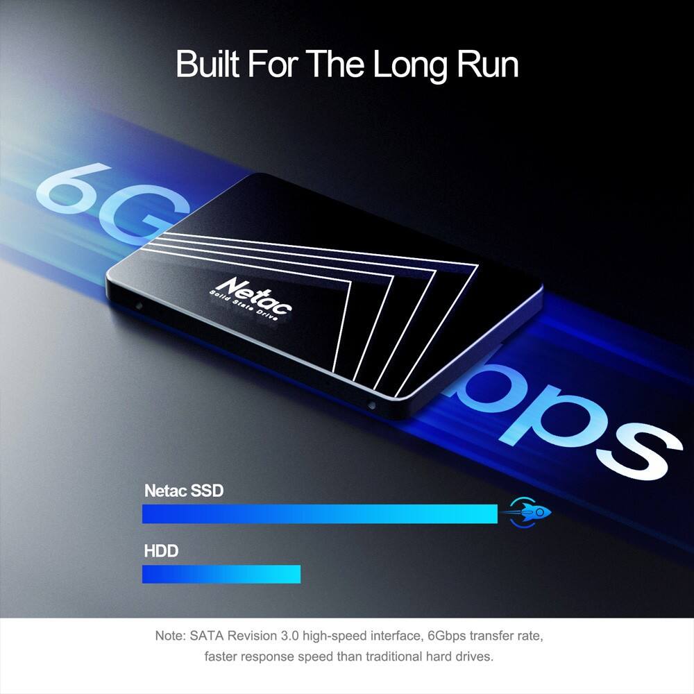 Built For The Long Run

Netac SSD

HDD

Note: SATA Revision 3.0 high-speed interface, 6Gbps transfer rate, faster response speed than traditional hard drives.
