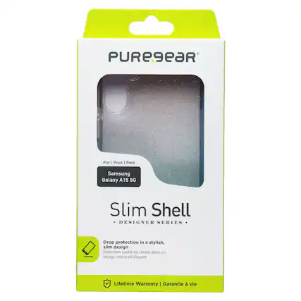 PUREgeaR For | Pour | Para Samsung Galaxy A15 5G Slim Shell DESIGNER SERIES Drop protection in a stylish, slim design Protection contre les chutes dans un design mince et élégant Lifetime Warranty | Garantie à vie