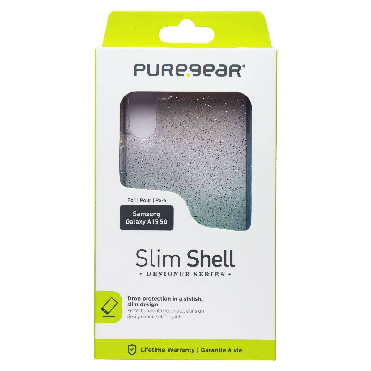 PUREgeaR For | Pour | Para Samsung Galaxy A15 5G Slim Shell DESIGNER SERIES Drop protection in a stylish, slim design Protection contre les chutes dans un design mince et élégant Lifetime Warranty | Garantie à vie