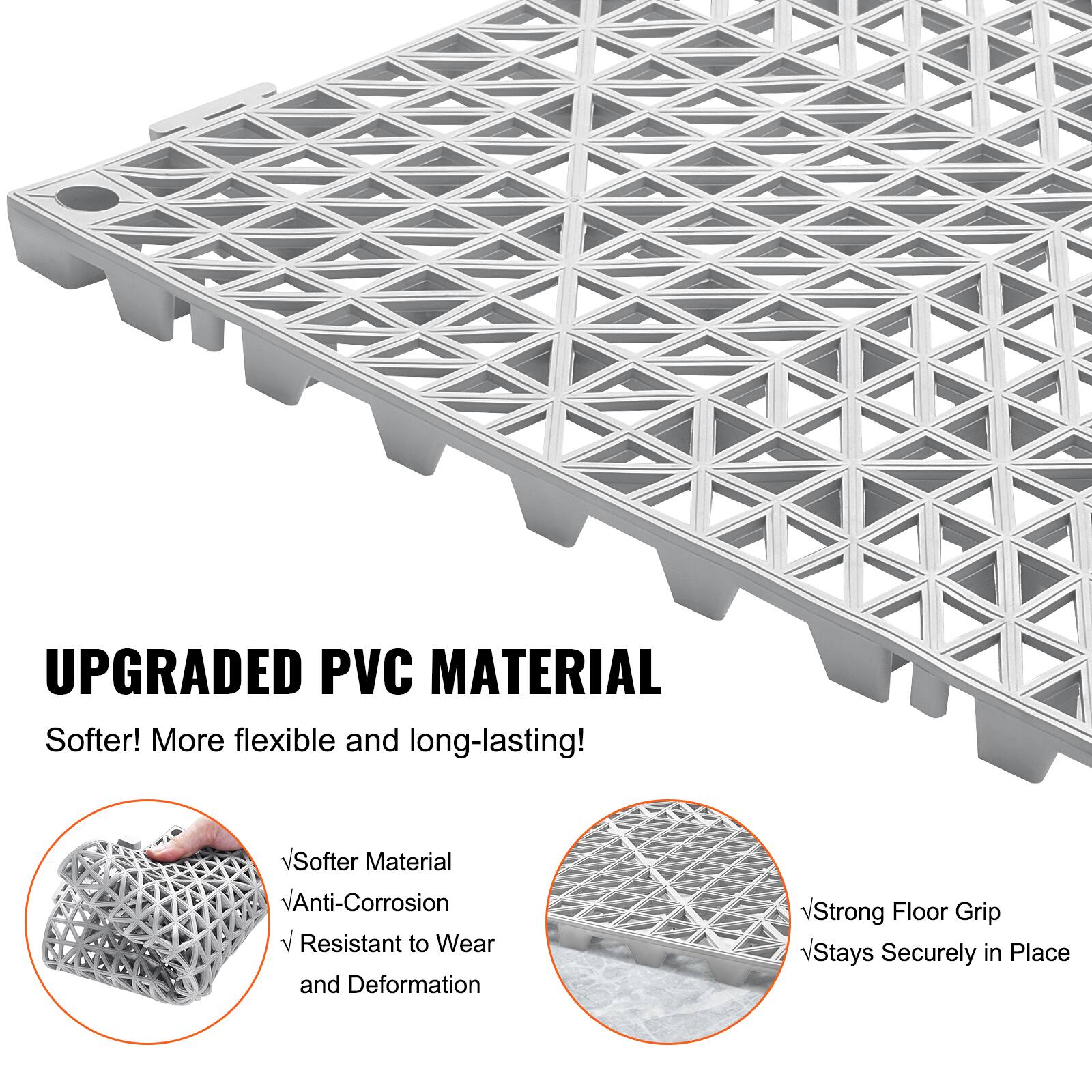 UPGRADED PVC MATERIAL
Softer! More flexible and long-lasting!

✓ Softer Material
✓ Anti-Corrosion
✓ Resistant to Wear and Deformation
✓ Strong Floor Grip
✓ Stays Securely in Place
