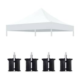 APRILSOUL - 10x10 Canopy Replacement Top for Pop Up Canopy Tent 4PC Pack Canopy only cover and 4pcs sandbag not include frame White