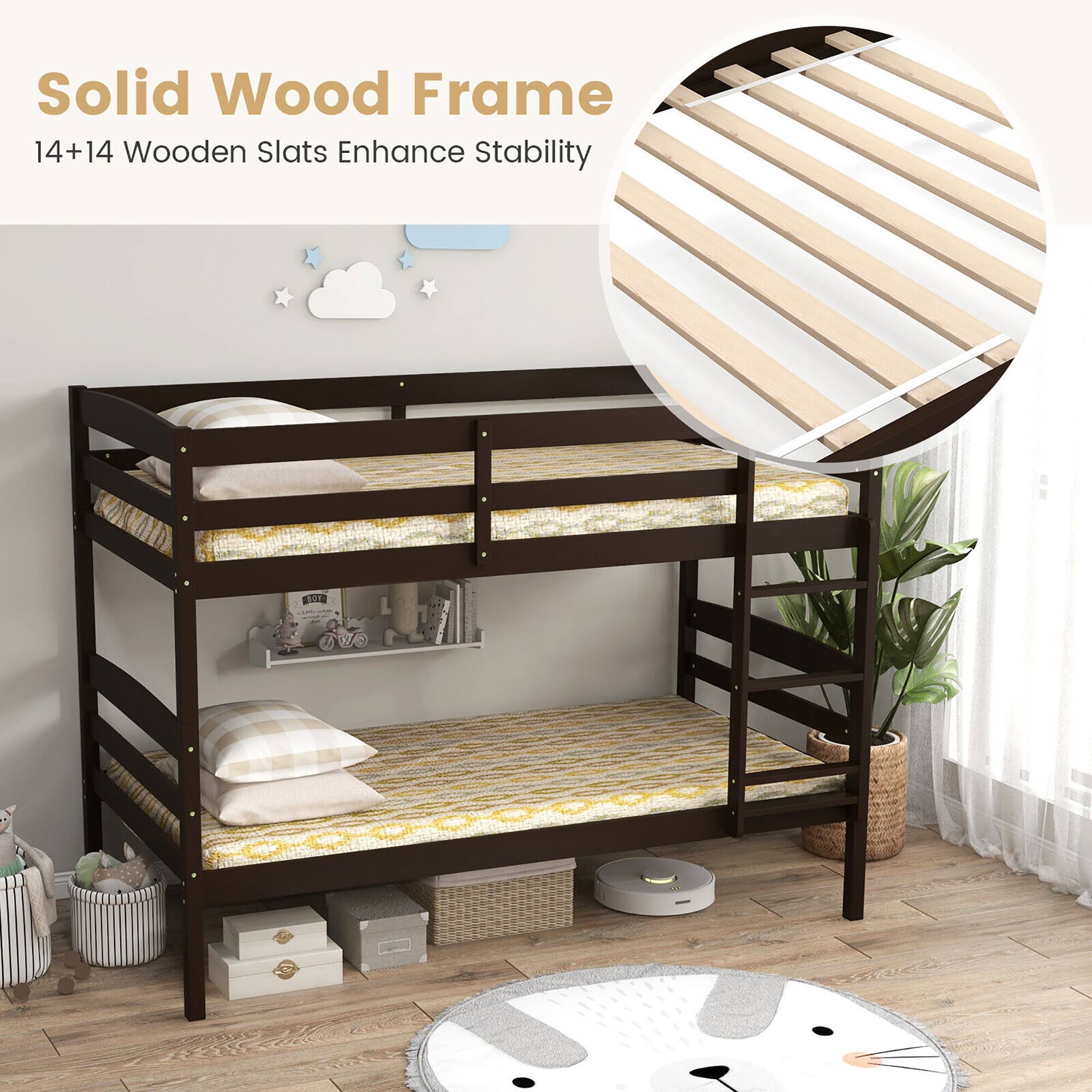 Solid Wood Frame  
14+14 Wooden Slats Enhance Stability