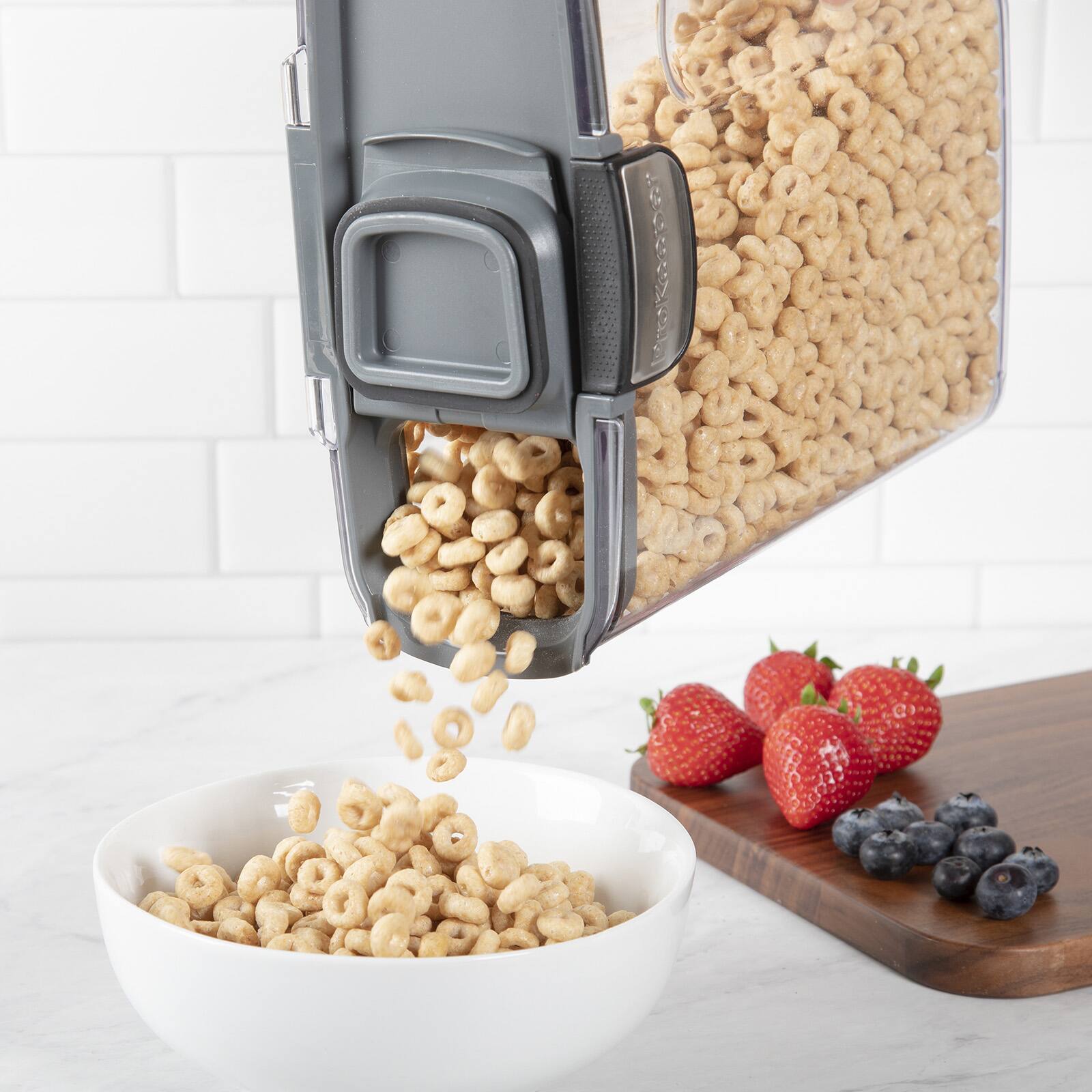 Alt View 4. Progressive International - ProKeeper+ Airtight Cereal Storage Container, Clear Plastic - Clear.