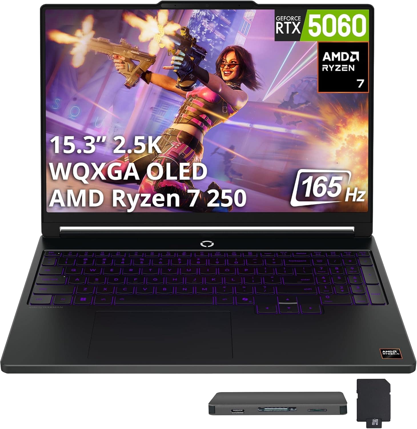 "Lenovo - Upgraded - Legion 5 15.3"" Gaming Laptop,AMD Ryzen 7 250,RTX 5060,32GB DDR5,1TB SSD+1TB Docking,Backlit,Win 11 Pro - Black" price history on PriceWatchPro