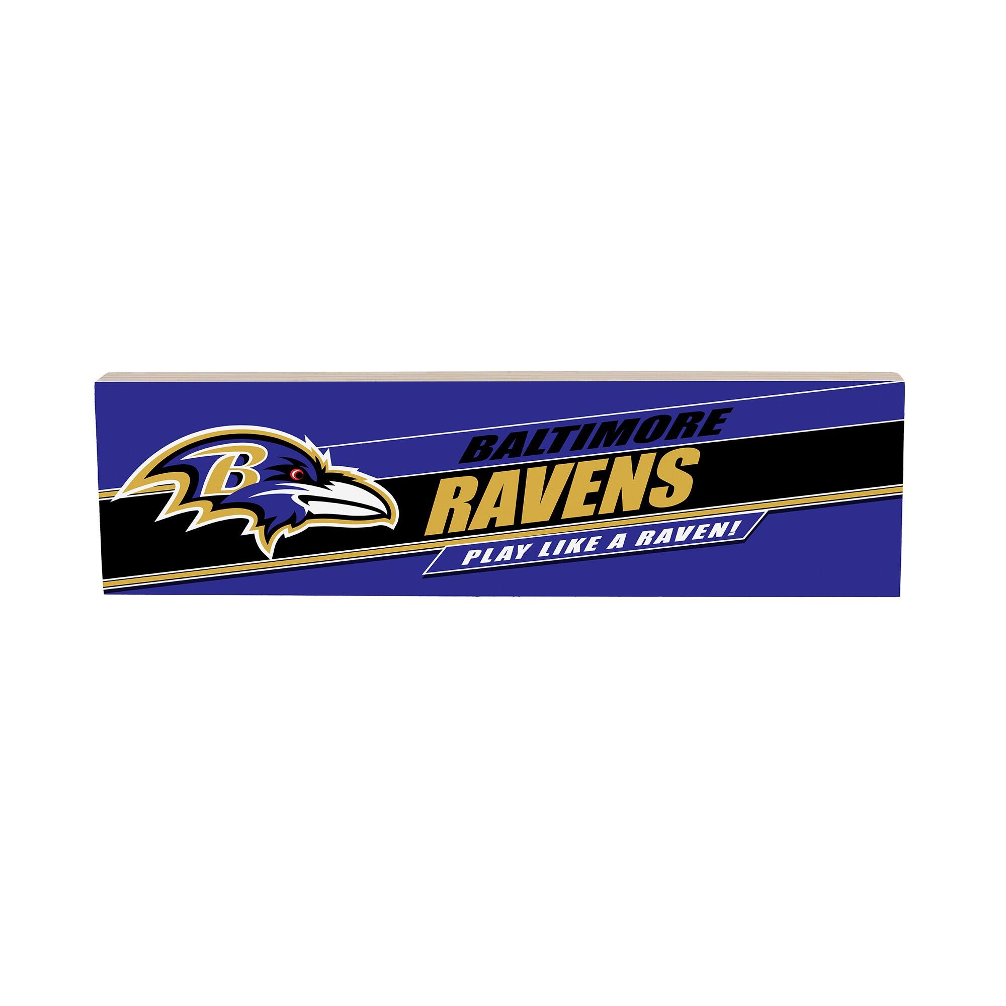 Baltimore Ravens 5" x 18" Shadow Logo Wood Mantle Sign