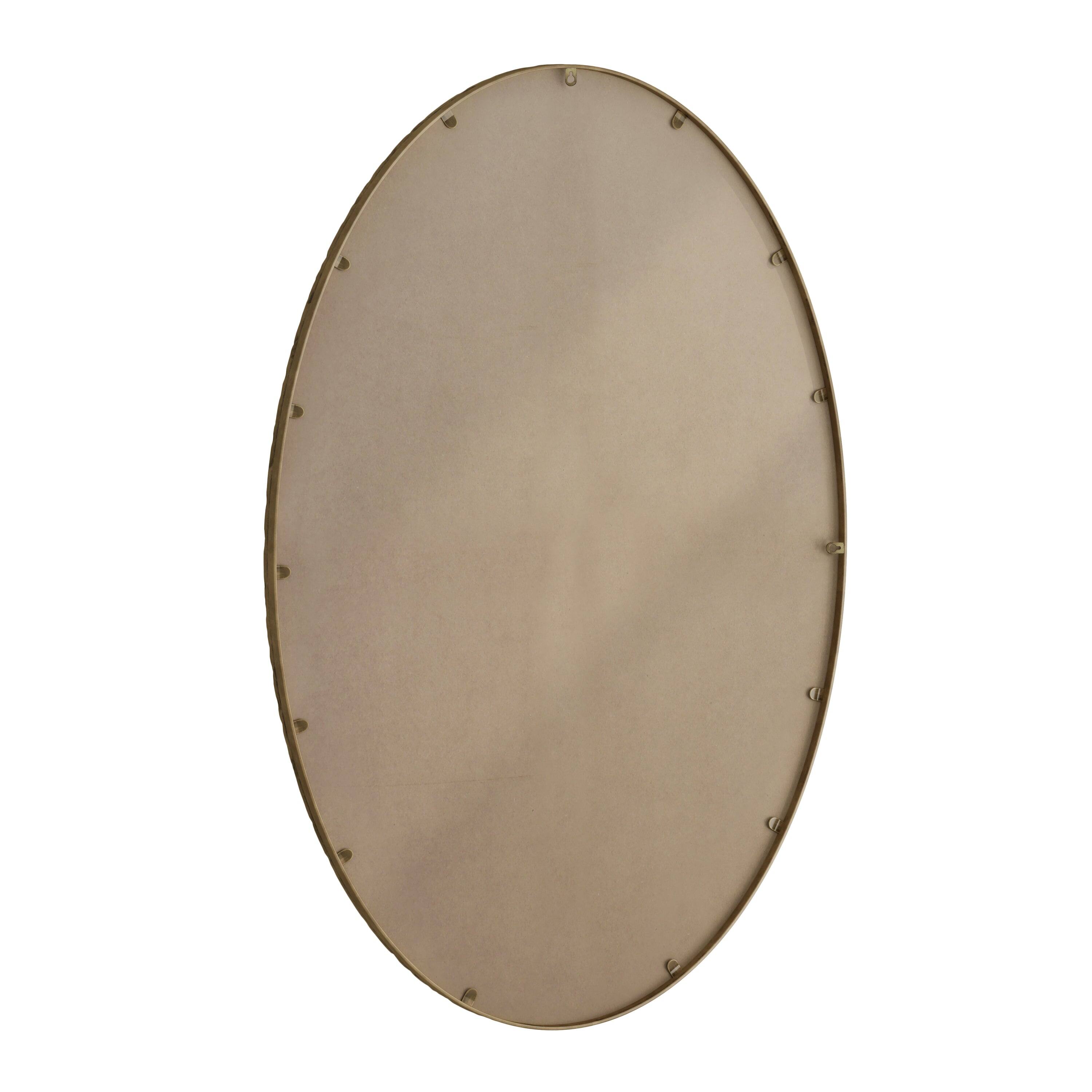 Alt View 4. BreeBe - Iron Art Oval Retro Wall Mirror Gold Antique Effect Premium Glass & MDF Frame for Bathroom Bedroom Living Room - Gold.