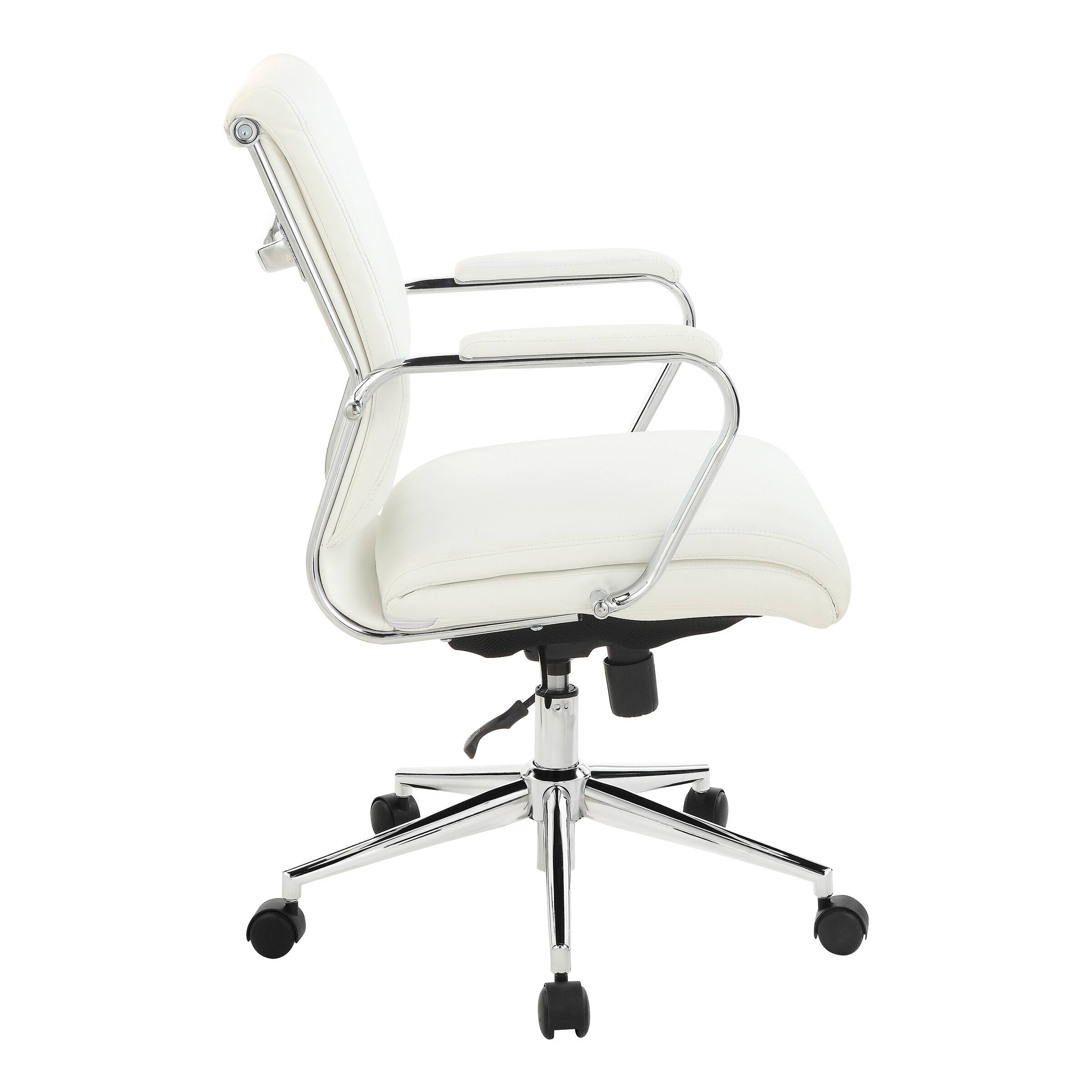 Left. Office Star Products - Mid Back Antimicrobial Fabric Chair - Dillon Snow.