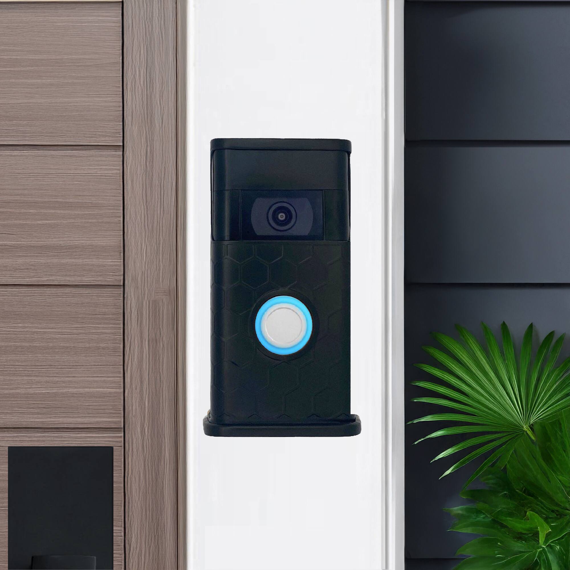Alt View 3. Michael Healy - Honeycomb Video Doorbell Cover (Ring 2nd Gen) - Matte Black.