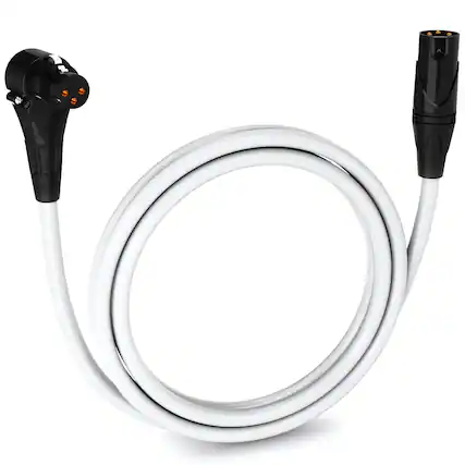 Front. Lyxpro - 6 Ft Right Angle XLR Cable, Female to Male, 3 Pin Microphone Cable - White.