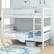 Left. Costway - Twin Over Twin Bunk Bed Solid Wood Bed Frame with Ladder Full-length Guardrails - White.