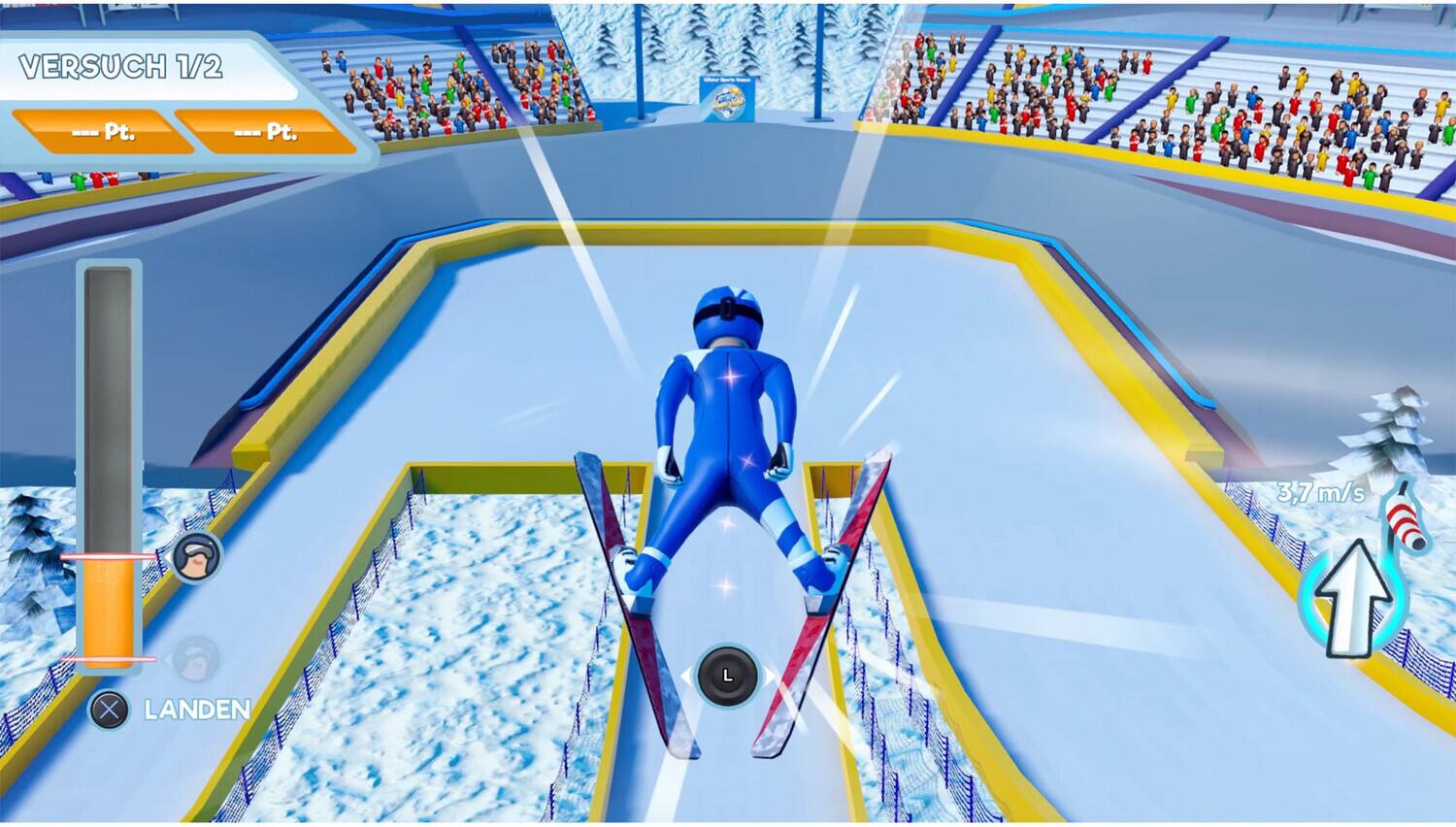 VERSUCH 1/2 - Pt. - Pt. - 3,7m/s - LANDEN - X