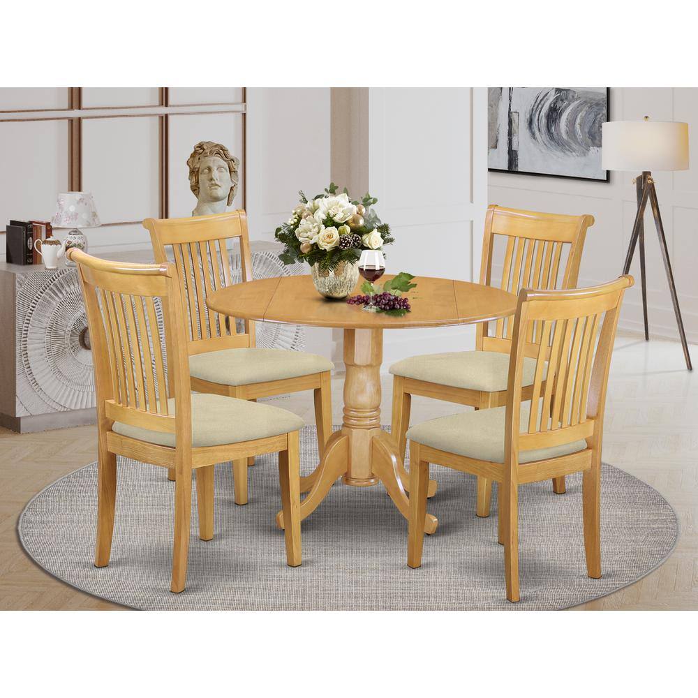 Left. East West Furniture - Dining Room Set Oak - Brown.