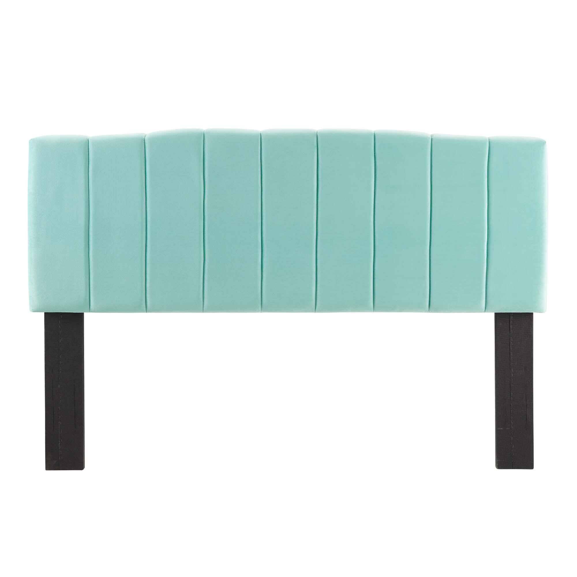 Left. Modway - Camilla Channel Tufted Performance Velvet King/California King Headboard by Modway - Mint.