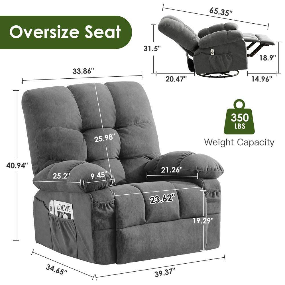 Oversize Seat

- 31.5"
- 65.35"
- 18.9"
- 33.86"
- 20.47"
- 14.96"
- 25.98"
- 350 LBS Weight Capacity
- 40.94"
- 25.2"
- 9.45"
- 21.26"
- 23.62"
- 19.29"
- 34.65"
- 39.37"