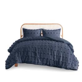 Gracie Mills - Eloise Clip Jacquard Comforter Set - Navy