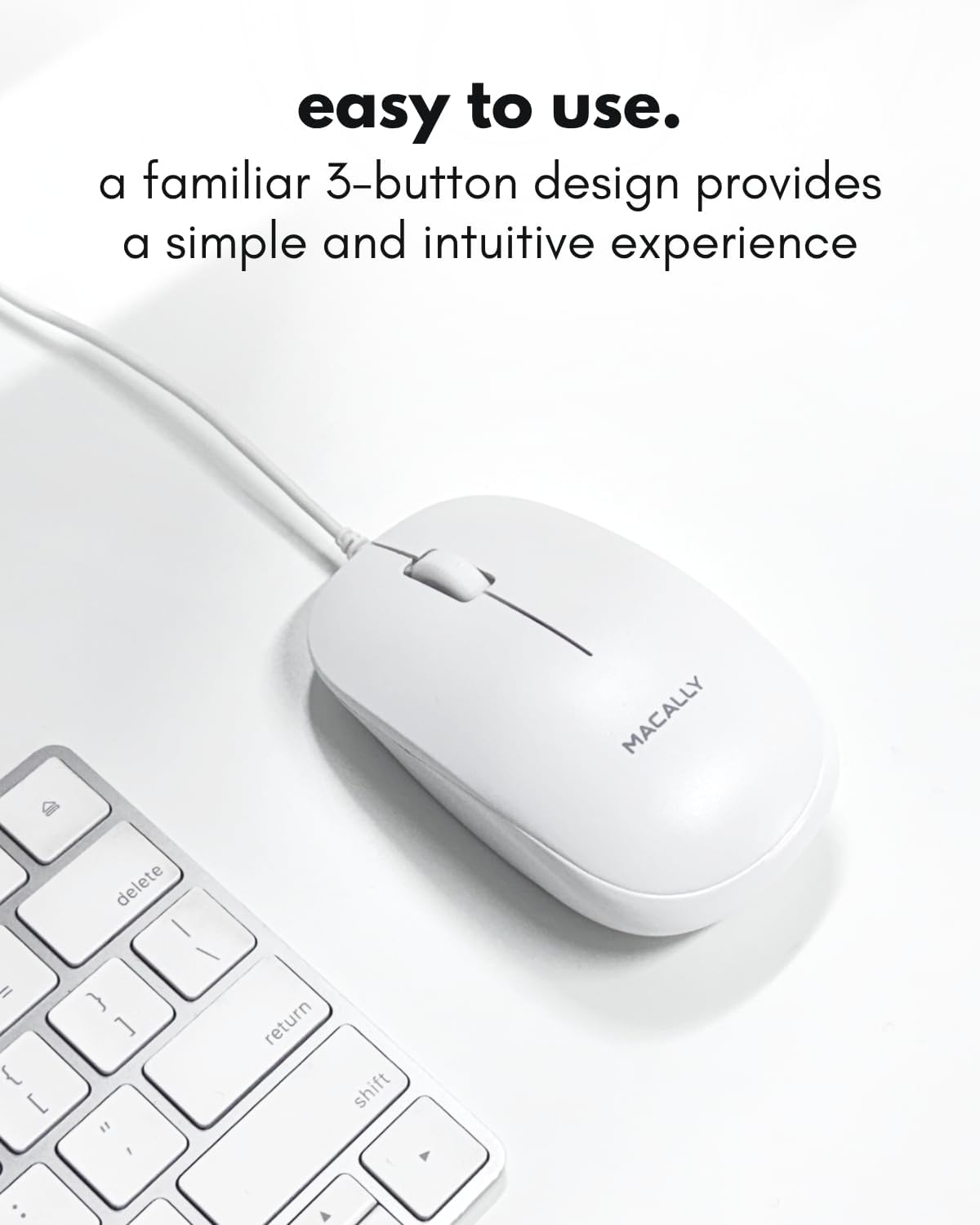 easy to use.  
a familiar 3-button design provides a simple and intuitive experience